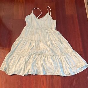 Mint green eyelet sundress.